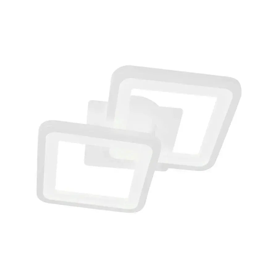 Lustre LED GIANI 26W, 2 Carrés, Lumière Froid/Chaud/Neutre, Blanc