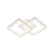 Lustre LED GIANI 26W, 2 Carrés, Lumière Froid/Chaud/Neutre, Blanc