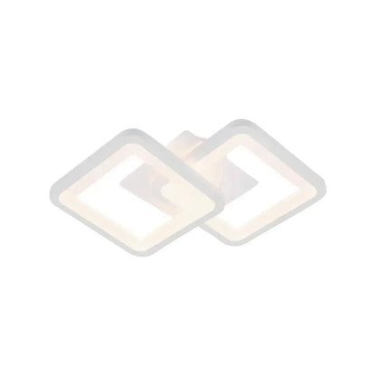 Lustre LED GIANI 26W, 2 Carrés, Lumière Froid/Chaud/Neutre, Blanc
