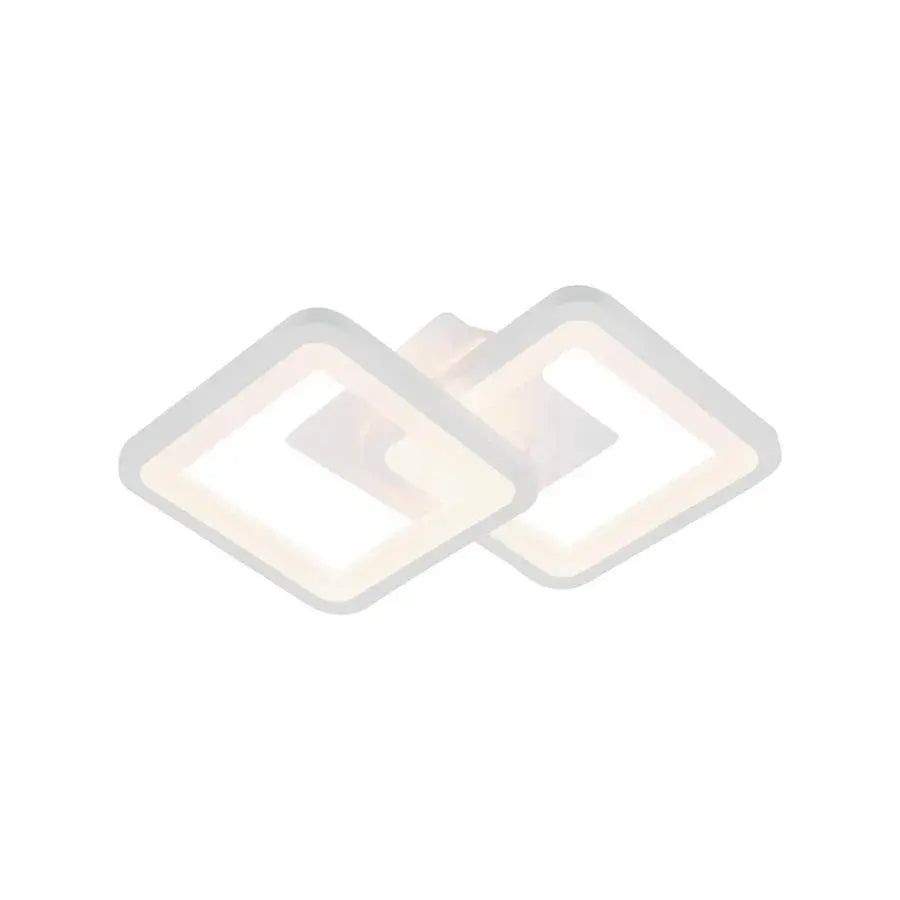 Lustre LED GIANI 26W, 2 Carrés, Lumière Froid/Chaud/Neutre, Blanc