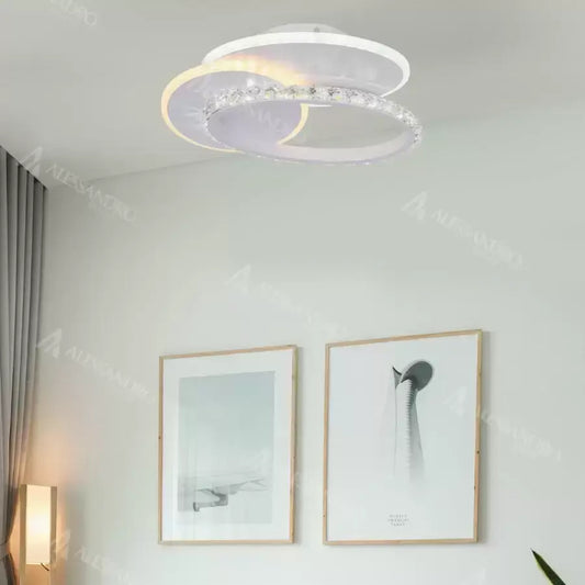 Lustre LED avec cristal HOLLANCE 24W, 3 éléments, Lumière Froid/Chaud/Neutre, Blanc