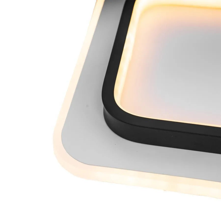 Lustre LED KHAI 20W, Lumière Froid/Chaud/Neutre, Noir Blanc