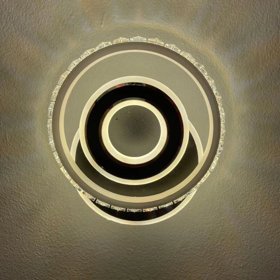 Lustre LED en cristal, Inara, 40 W, lumière froide/chaude/neutre, noir