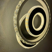 Lustre LED en cristal, Inara, 40 W, lumière froide/chaude/neutre, noir