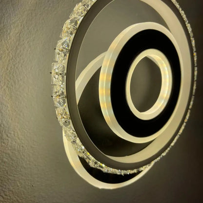 Lustre LED en cristal, Inara, 40 W, lumière froide/chaude/neutre, noir