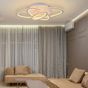 Lustre LED avec télécommande TIANA 83W, 3 Ellipses, Lumière Froide/Chaude/Neutre, Dimmable, Blanc