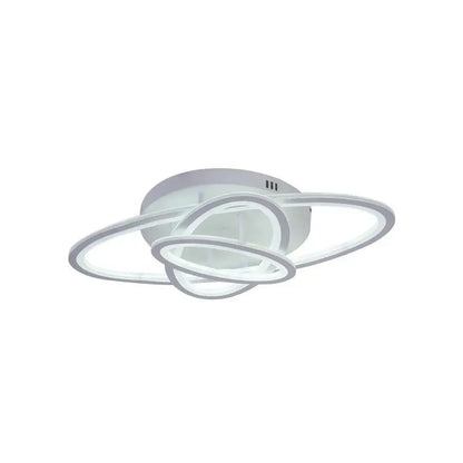 Lustre LED avec télécommande TIANA 83W, 3 Ellipses, Lumière Froide/Chaude/Neutre, Dimmable, Blanc