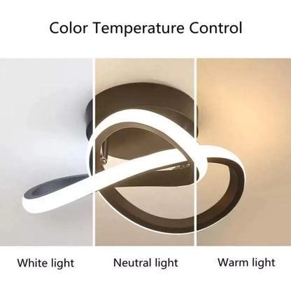 Lustre LED VERTEX Flow 24W, Diamètre 25cm, Lumière Froide/Chaude/Neutre, Noir