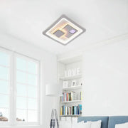 Lustre LED KEREN 33W, Carré, Lumière Froide/Chaude/Neutre 3000K/4000K/6000K, Blanc, Métal et Acrylique