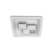 Lustre LED KEREN 33W, Carré, Lumière Froide/Chaude/Neutre 3000K/4000K/6000K, Blanc, Métal et Acrylique