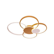 Lustre LED avec télécommande KILLIAN 74W, 6 Cercles, Lumière Froide/Chaude/Neutre, Dimmable, Or Blanc