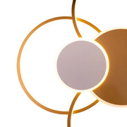 Lustre LED avec télécommande KILLIAN 74W, 6 Cercles, Lumière Froide/Chaude/Neutre, Dimmable, Or Blanc