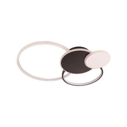 Lustre LED avec télécommande KILLIAN 80W, 4 Cercles, Lumière Froide/Chaude/Neutre, Dimmable, Noir Blanc