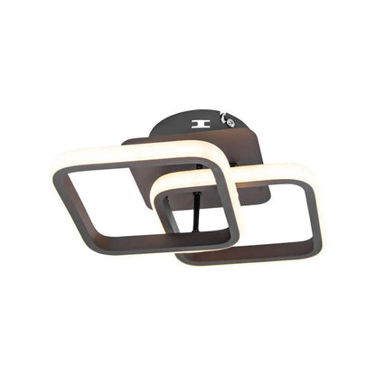 Lustre LED LILIA 24W, 2 Carrés, Lumière Froide/Chaude/Neutre, Marron