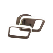 Lustre LED LILIA 24W, 2 Carrés, Lumière Froide/Chaude/Neutre, Marron