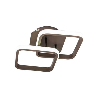 Lustre LED LILIA 24W, 2 Carrés, Lumière Froide/Chaude/Neutre, Marron