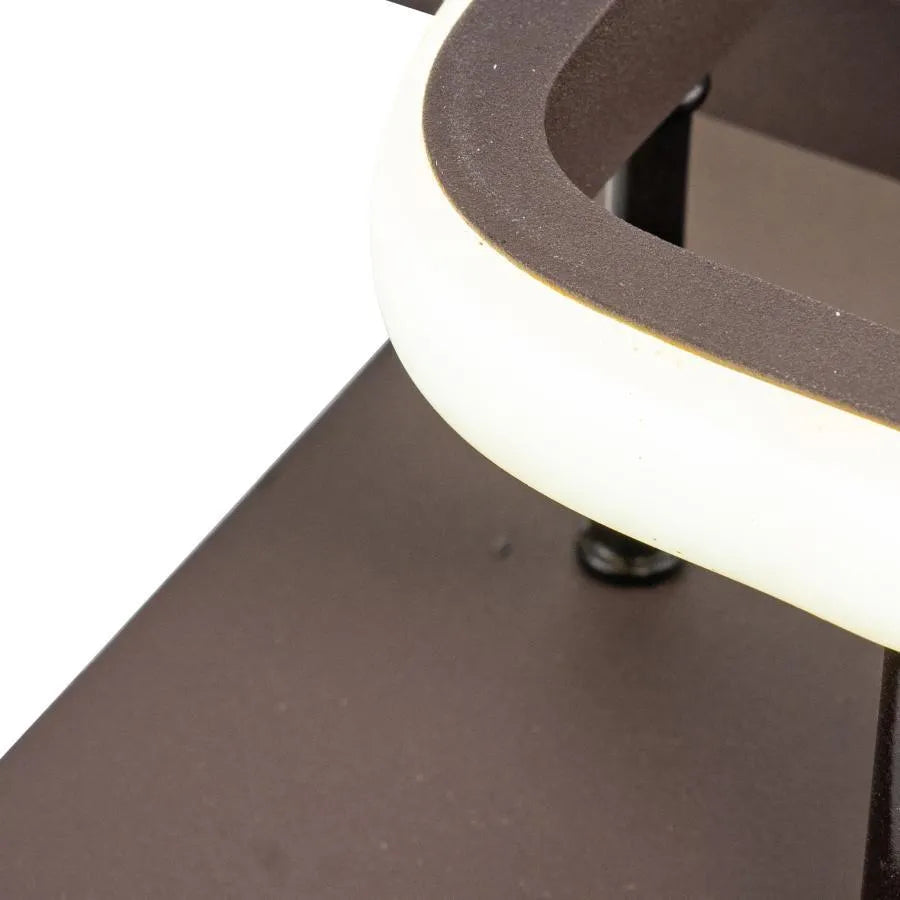 Lustre LED LILIA 24W, 2 Carrés, Lumière Froide/Chaude/Neutre, Marron