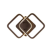 Lustre LED LILIA 24W, 2 Carrés, Lumière Froide/Chaude/Neutre, Marron