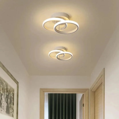 Lustre LED VERTEX CIRCULA 21W, 2 Cercles, Structure en Métal, Lumière Froide/Chaude/Neutre, Blanc