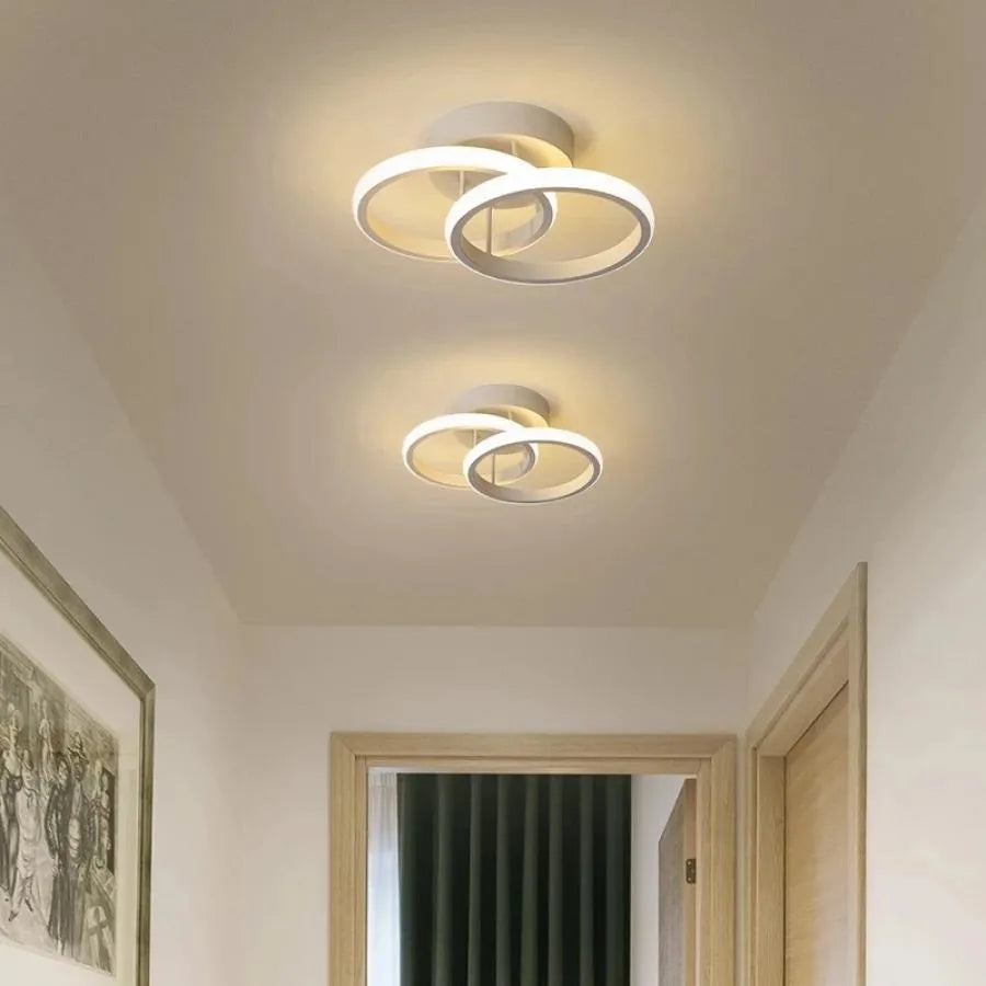 Lustre LED VERTEX CIRCULA 21W, 2 Cercles, Structure en Métal, Lumière Froide/Chaude/Neutre, Blanc