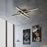 Lustre LED avec télécommande MORA 80W, 4 Éléments, Linéaire, Lumière Froide/Chaude/Neutre, Gradable, Noir