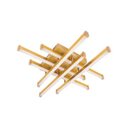 Lustre LED avec télécommande MORA 120W, 6 Éléments, Linéaire, Lumière Froide/Chaude/Neutre, Gradable, Or Brillant