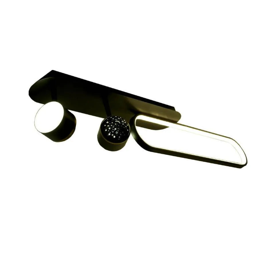 MEISSUN Lustre LED 44W, Linéaire, Lumière Froide/Chaude/Neutre, Noir