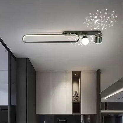 MEISSUN Lustre LED 44W, Linéaire, Lumière Froide/Chaude/Neutre, Noir