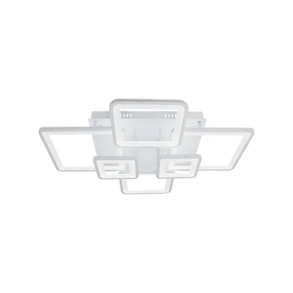 Lustre LED avec télécommande ELLA 119W, 6 carrés, Lumière Froide/Chaude/Neutre, Dimmable, Blanc