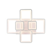 Lustre LED avec télécommande ELLA 119W, 6 carrés, Lumière Froide/Chaude/Neutre, Dimmable, Blanc