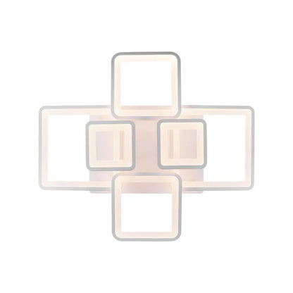 Lustre LED avec télécommande ELLA 119W, 6 carrés, Lumière Froide/Chaude/Neutre, Dimmable, Blanc