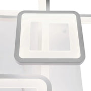 Lustre LED avec télécommande ELLA 119W, 6 carrés, Lumière Froide/Chaude/Neutre, Dimmable, Blanc