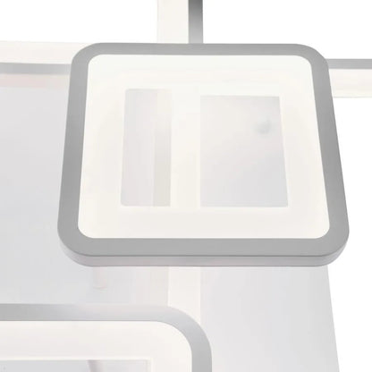 Lustre LED avec télécommande ELLA 119W, 6 carrés, Lumière Froide/Chaude/Neutre, Dimmable, Blanc