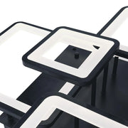 Lustre LED avec télécommande ELLA 120W, 6 Carrés, Lumière Froide/Chaude/Neutre, Dimmable, Noir, Métal et Acrylique