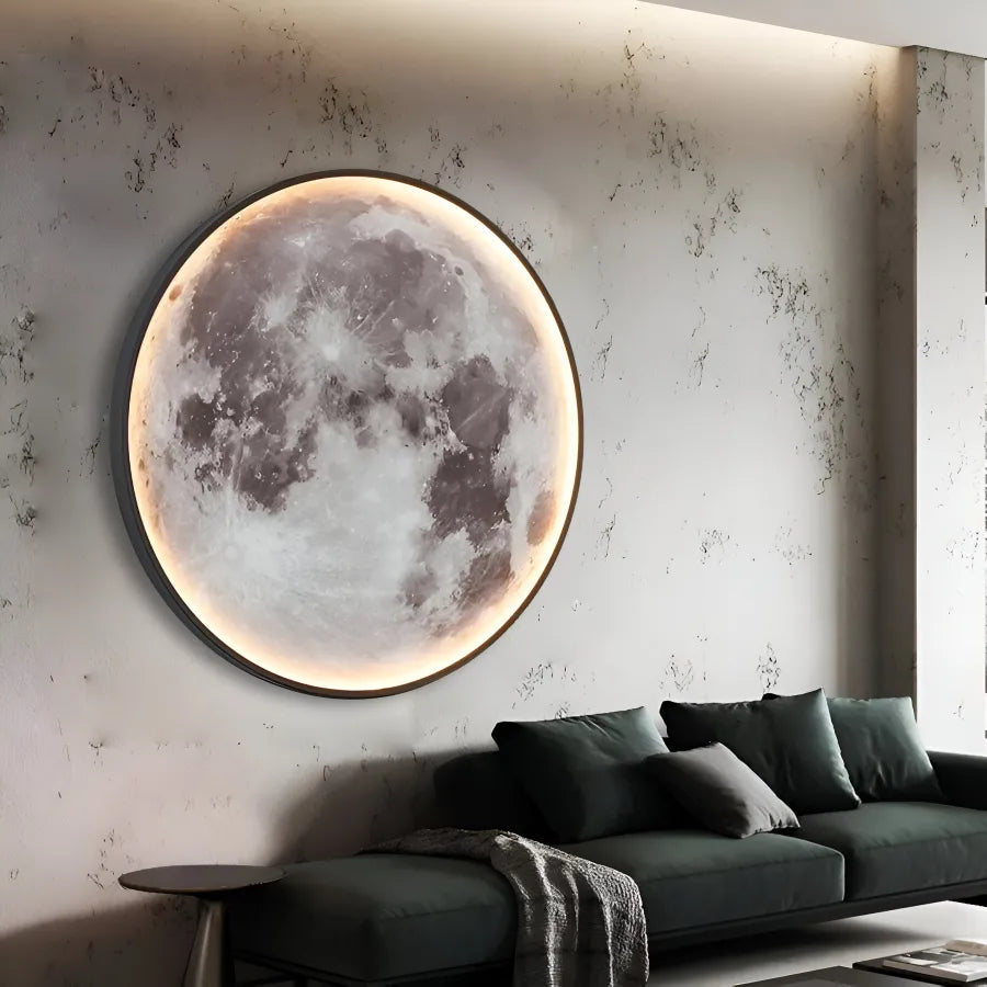Applique murale LED décorative lune 55W diamètre 80CM lumière froide neutre chaude 3000/4000/6000K