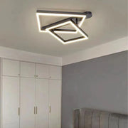 Lustre LED avec télécommande PAPINI 112W, 2 Carrés, Lumière Froide/Chaude/Neutre, Dimmable, Noir