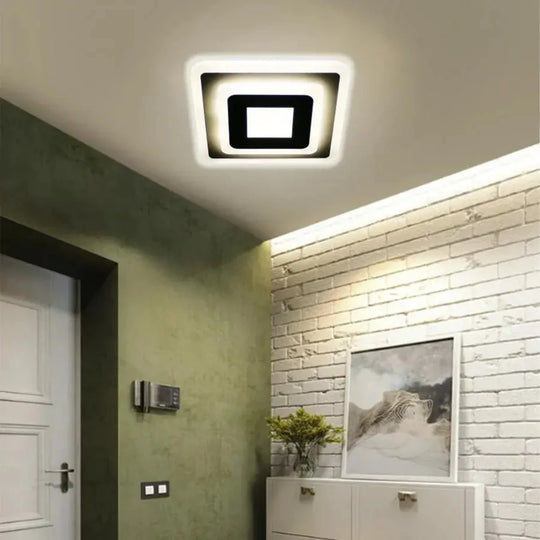 Lustre LED MORNIKA 14W, diamètre 25cm, carré, lumière neutre, lustre LED blanc Default Title Alessandro Design