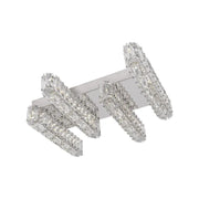 Lustre LED avec télécommande et cristal PRISCILA 80W, 4 Éléments, Linéaire, Lumière Froide/Chaude/Neutre, Gradable, Chrome Brillant