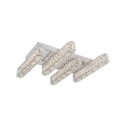 Lustre LED avec télécommande et cristal PRISCILA 80W, 4 Éléments, Linéaire, Lumière Froide/Chaude/Neutre, Gradable, Chrome Brillant