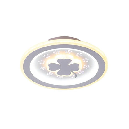 Lustre CLOVER LED RGB ROSE 24W, Lumière Froide/Chaude/Neutre, Blanc