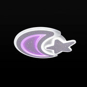 Lustre LED avec télécommande CORALIA 81W, Lune et Étoile, Lumière Froide/Chaude/Neutre Dimmable Blanc