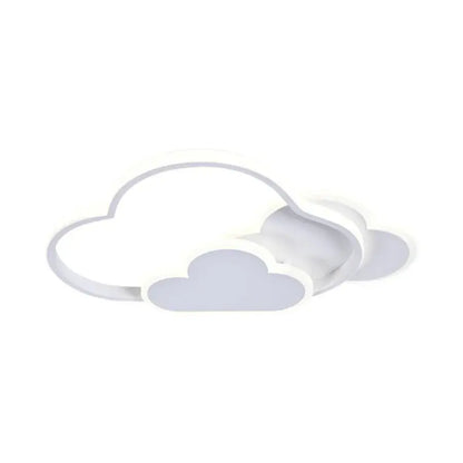 RIOKO Lustre LED 48W, 3 Nuages, Lumière Froide/Chaude/Neutre, Dimmable, Blanc