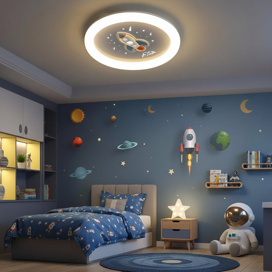 Lustre LED ROCKET 49W, diamètre 49cm, lumière froide/chaude/neutre, blanc bleu lustres pour enfants titre par défaut Alessandro Design