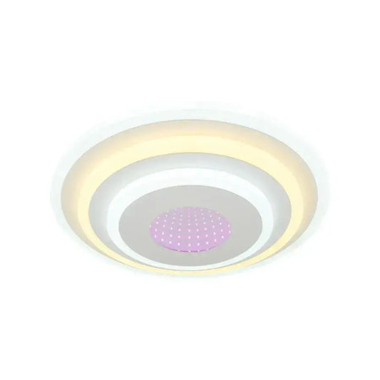 Lustre LED NIVARA 3D 20W, Diamètre 30cm, Lumière Froide/Chaude/Neutre, Blanc