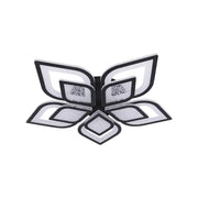 Lustre LED avec télécommande DALIA 96W, 5 pétales, Lumière froide/chaude/neutre, Dimmable, Noir