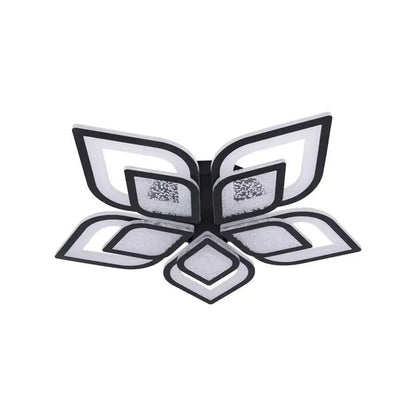 Lustre LED avec télécommande DALIA 96W, 5 pétales, Lumière froide/chaude/neutre, Dimmable, Noir