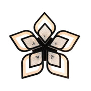 Lustre LED avec télécommande DALIA 96W, 5 pétales, Lumière froide/chaude/neutre, Dimmable, Noir