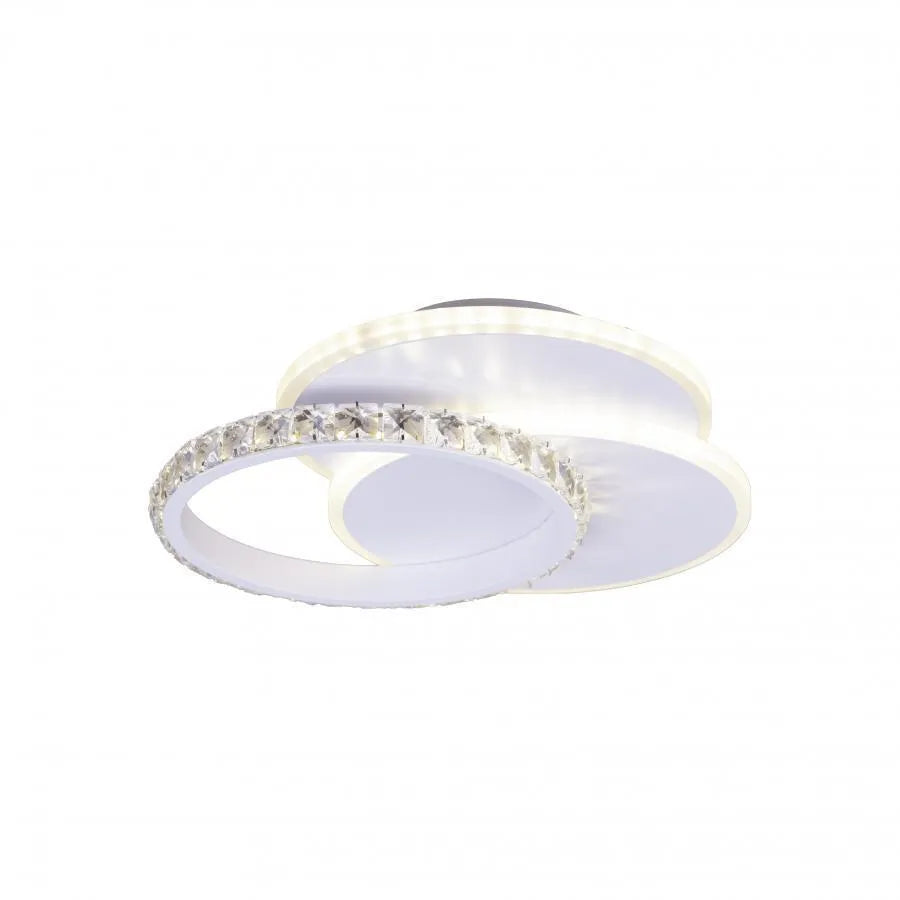 Lustre LED en cristal SOFIA 24W, Lumière Froide/Chaude/Neutre, Blanc