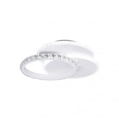 Lustre LED en cristal SOFIA 24W, Lumière Froide/Chaude/Neutre, Blanc
