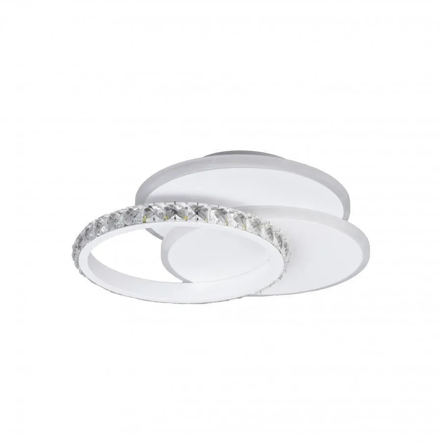 Lustre LED en cristal SOFIA 24W, Lumière Froide/Chaude/Neutre, Blanc
